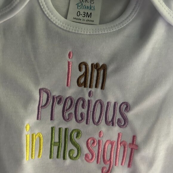 Precious In his sight baby gown. White with embroidery. Size 0-3 month. - Picture 2 of 4